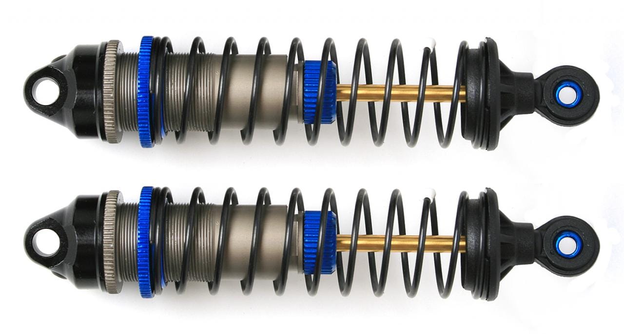 Pair of assembled RC off-road shock absorbers