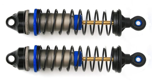 Pair of assembled RC off-road shock absorbers